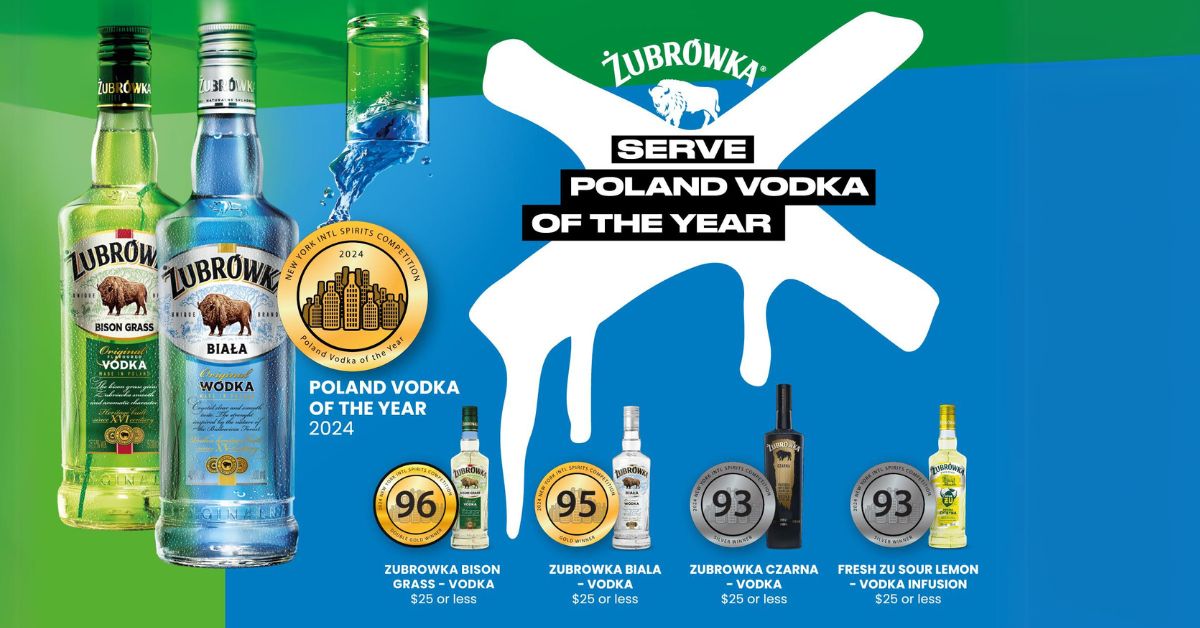 Żubrówka z tytułem Poland Vodka of the Yearw USA