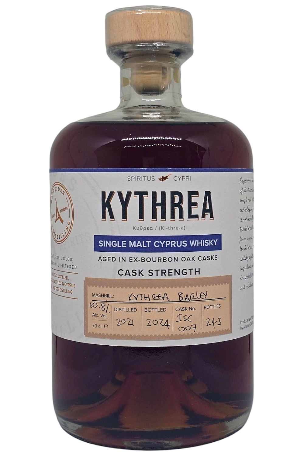 Kythrea Single Malt ex-Bourbon Cask Kythrea Barley 2021 Cask ISC007